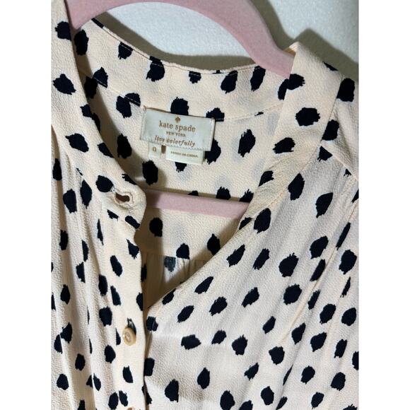 Kate Spade Leopard Dot Crepe Romper Sz 0 - Picture 3 of 3